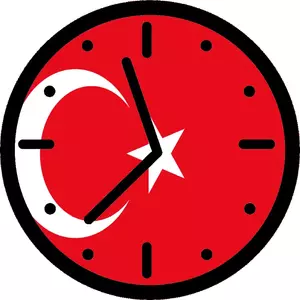 Turkish Time with Turkish flag