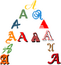 The letter A in various Fonts / Graphemes