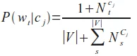 Probability of a word given a class