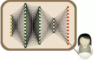 Teacher explaining neural network