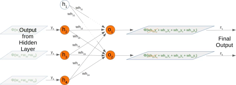 Neuronal Network with one hidden dropout node