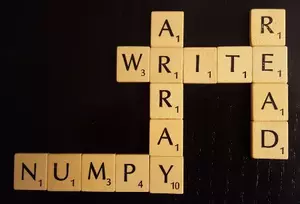 Scrabble with the Text Numpy, read, write, array