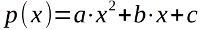 formula for polynomials with degree 2