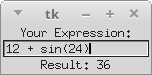 Expression evaluation in Python and Tkinter