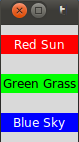 Packing labels with the option padx