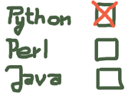 Python Perl Java Checkboxes